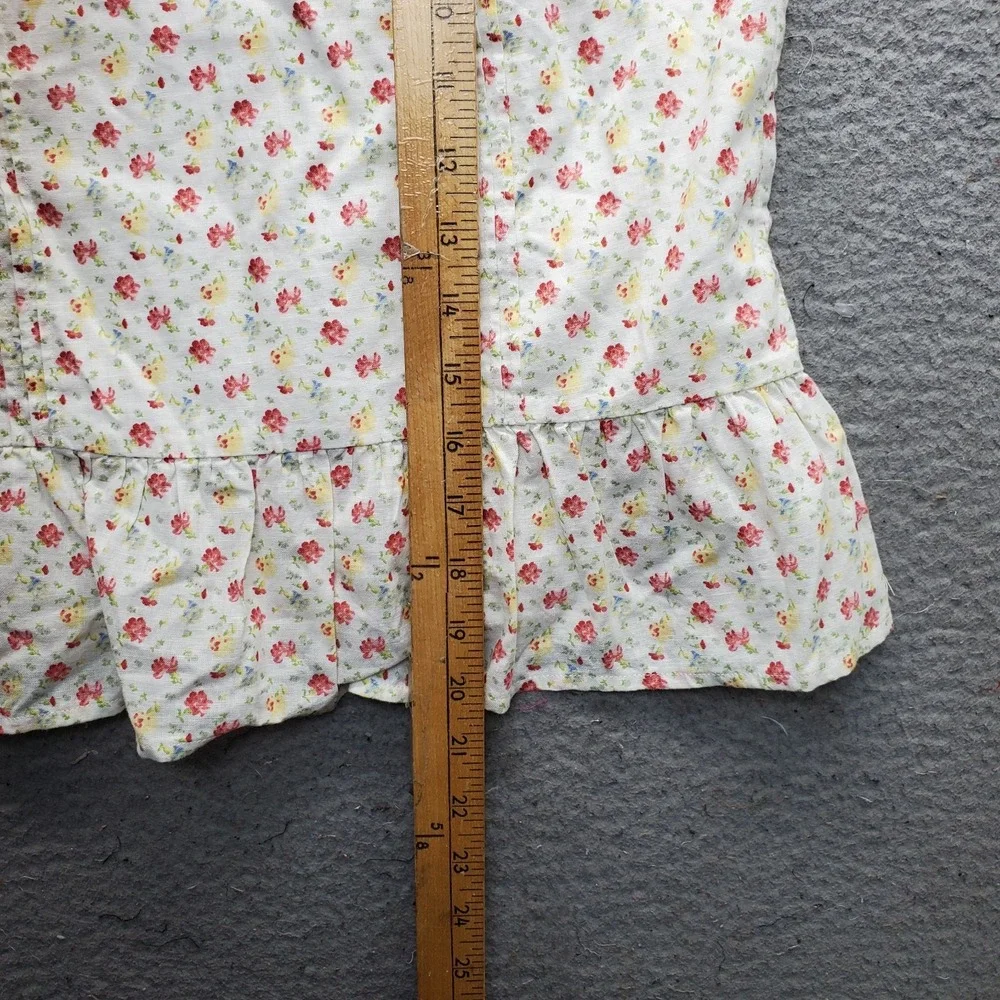 Polo Ralph Lauren Cami Top Youth Kids Large Multi Floral Linen Blend Ruffle Hem